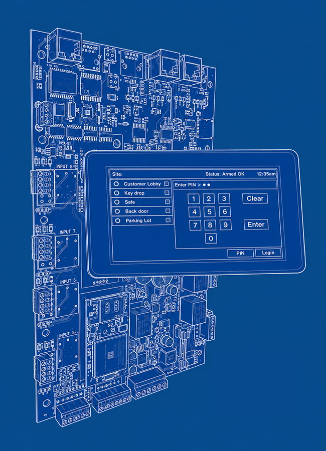 StarGate-5 Intrusion Detection Panel — Blueprint View